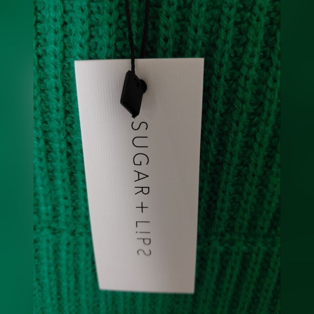 Sugar + lips Cardigan Womens SMALL NWT Jolie Ruffle Open Front Primary GREEN - Picture 5 of 7